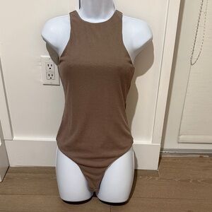 Lover and Friends Tan Sleeveless Bodysuit